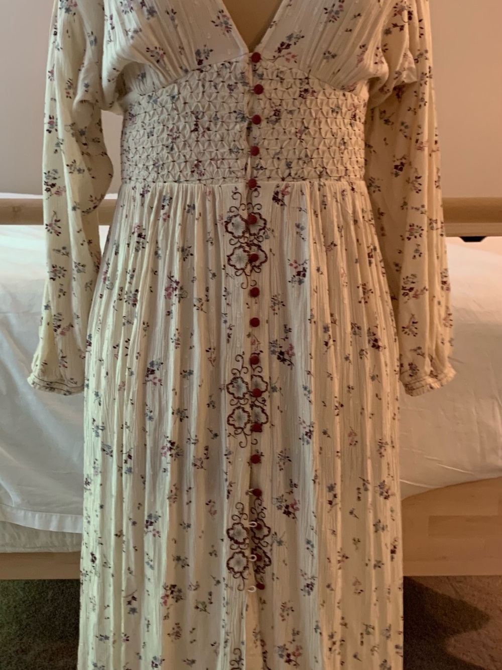 Free People Embroidered Maxi Dress with Purple Embroidery - Picture 2 of 13